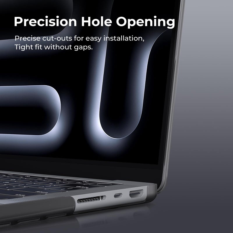 BlueSwan Soft Case Compatible with MacBook Pro 14 inch M3 M2 M1 2024-2021 Release  Shatterproof PP and Matte Anti-Fingerprint Protective Case&Camera Cover  Matte Black - Image 4